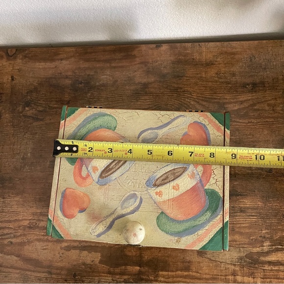 Tramp Art Wood Cigar Box Storage Hand Painted - Picture 9 of 12